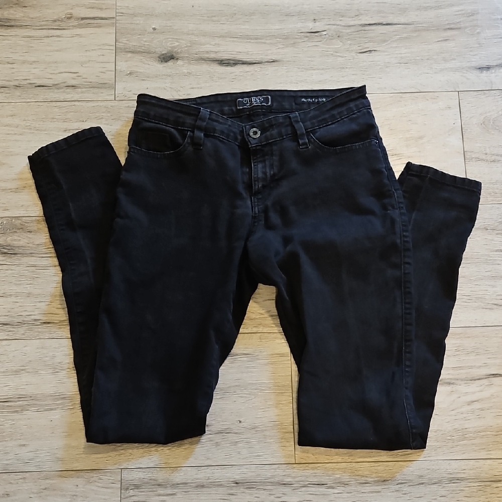 Guess Black Ankle Cropped Jeans